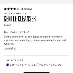 ZO GENTLE CLEANSER NEW